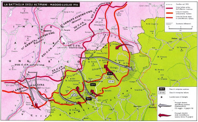 Mapa Strafexpedition (zdroj lagrandeguerra.net)