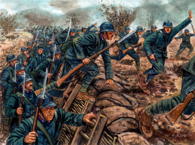 Útok italské pěchoty, autor Giuseppe Rava