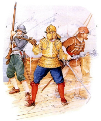 1 Tommaso Morosini 2 benátský mušketýr 3 dobrovolník Scappoli.jpg